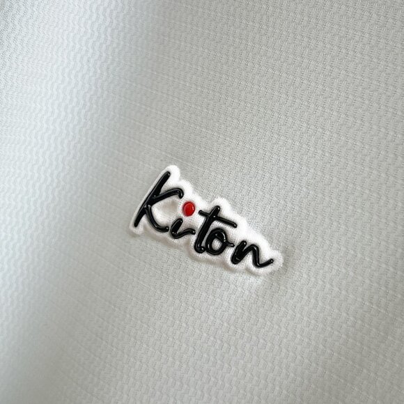Kiton White Zipper Short-Sleeved Polo Shirt - Picture 7 of 8